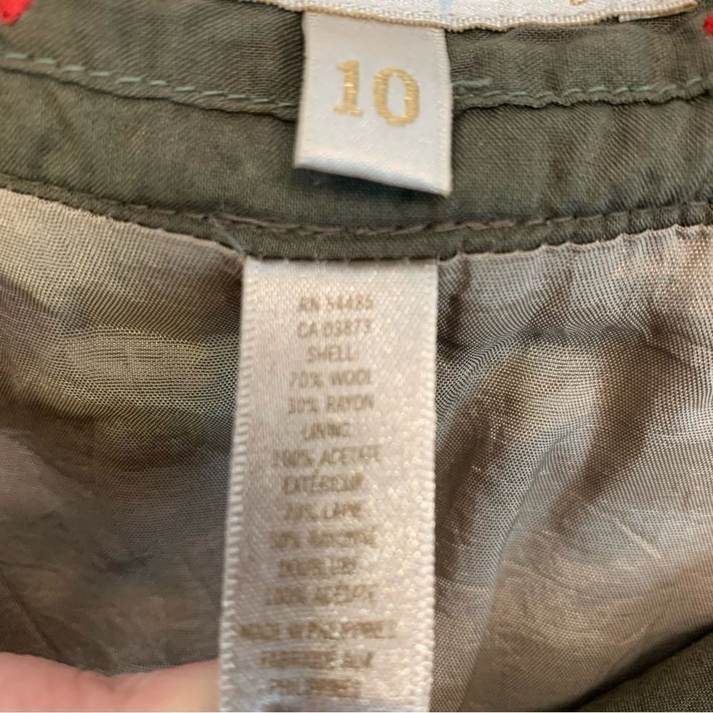 American Eagle Brown Green Wool Patchwork Square … - image 6